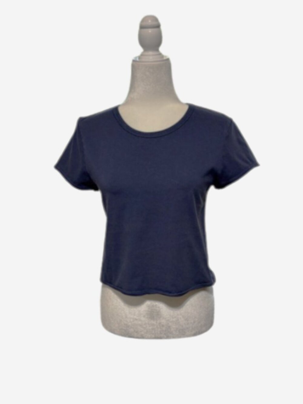 Free People FP Movement Back Zipper Pocket Short Sleeve Activewear Shirt Navy L